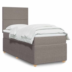 Sommier à lattes de lit avec matelas Taupe 90x200 cm Tissu 