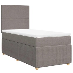 Sommier à lattes de lit avec matelas Taupe 90x200 cm Tissu 