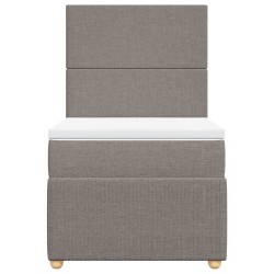 Sommier à lattes de lit avec matelas Taupe 90x200 cm Tissu 
