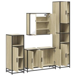 Ensemble de meubles de salle de bain 4 pcs chêne sonoma 
