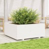Jardinière blanc 110x110x49,5 cm bois de pin massif 