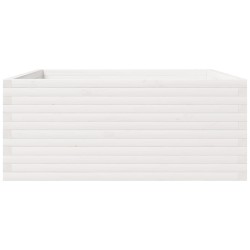 Jardinière blanc 110x110x49,5 cm bois de pin massif 