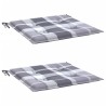 Coussins de chaise de jardin lot de 2 carreaux gris 40x40x3 cm 