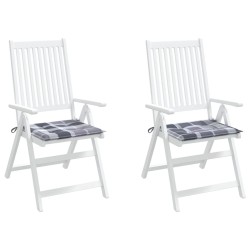 Coussins de chaise de jardin lot de 2 carreaux gris 40x40x3 cm 