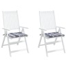Coussins de chaise de jardin lot de 2 carreaux gris 40x40x3 cm 