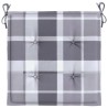 Coussins de chaise de jardin lot de 2 carreaux gris 40x40x3 cm 