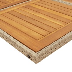 Ensemble à manger de jardin et coussins 9 pcs beige Poly rotin 