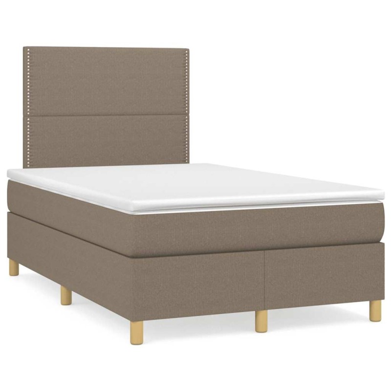 Sommier à lattes de lit avec matelas taupe 120x190 cm tissu 