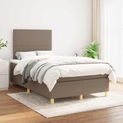 Sommier à lattes de lit avec matelas taupe 120x190 cm tissu 