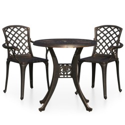 Ensemble de bistro 3 pcs Aluminium coulé Bronze 