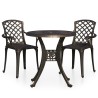 Ensemble de bistro 3 pcs Aluminium coulé Bronze 