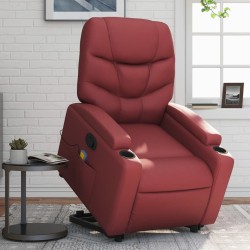 Fauteuil inclinable de massage Rouge bordeaux Similicuir 