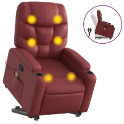 Fauteuil inclinable de massage Rouge bordeaux Similicuir 