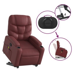 Fauteuil inclinable de massage Rouge bordeaux Similicuir 