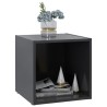 Meuble TV gris 37x35x37 cm bois d’ingénierie 