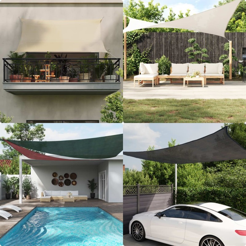 Voile d'ombrage 160 g/m² Vert clair 2,5x2,5 m PEHD Voile d'ombrage 160 g/m² Vert clair 2,5x2,5 m PEHD