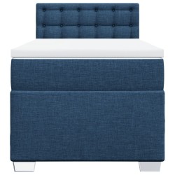 Sommier à lattes de lit avec matelas Bleu 90x190 cm Tissu 