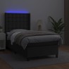 Sommier à lattes de lit matelas LED Noir 90x190 cm Similicuir 