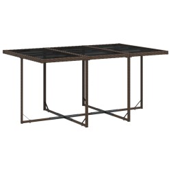 Ensemble à manger de jardin et coussins 7 pcs marron rotin 