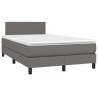Sommier à lattes de lit avec matelas gris 120x190 cm similicuir 