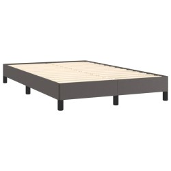Sommier à lattes de lit avec matelas gris 120x190 cm similicuir 