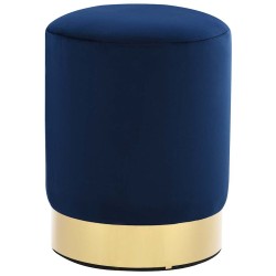 Tabouret Bleu et doré Velours 