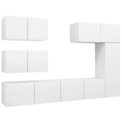 Ensemble de meubles TV 6 pcs Blanc Bois d'ingénierie 