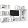 Ensemble de meubles TV 6 pcs Blanc Bois d'ingénierie 