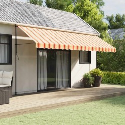 Tissu de remplacement de cantonnière d’auvent jaune orange 5 m 