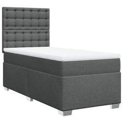 Sommier à lattes de lit avec matelas Gris foncé 80x200 cm Tissu 
