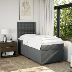 Sommier à lattes de lit avec matelas Gris foncé 80x200 cm Tissu 
