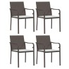 Ensemble à manger de jardin 5 pcs coussins résine tressée acier 