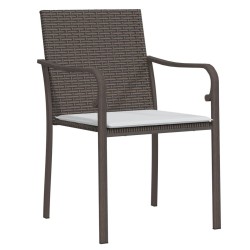 Ensemble à manger de jardin 5 pcs coussins résine tressée acier 