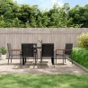 Chaises de jardin lot de 6 noir 55x61,5x90cm textilène et acier 