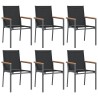 Chaises de jardin lot de 6 noir 55x61,5x90cm textilène et acier 