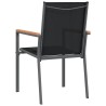 Chaises de jardin lot de 6 noir 55x61,5x90cm textilène et acier 
