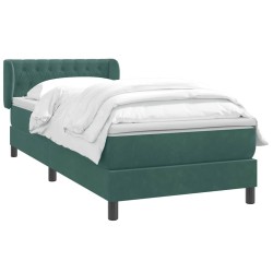 Sommier à lattes de lit et matelas vert foncé 80x220 cm velours 