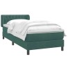 Sommier à lattes de lit et matelas vert foncé 80x220 cm velours 