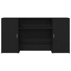 Bureau de réception chêne noir 200x50x103,5cm bois d'ingénierie 
