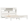 Lit bibliothèque sans matelas blanc 180x200 cm bois pin massif 