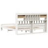 Lit bibliothèque sans matelas blanc 180x200 cm bois pin massif 