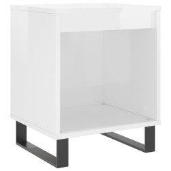 Table de chevet Blanc brillant 40x35x50 cm Bois d’ingénierie 