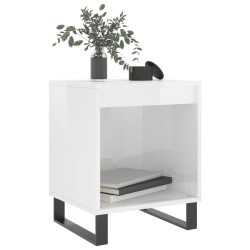 Table de chevet Blanc brillant 40x35x50 cm Bois d’ingénierie 