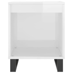 Table de chevet Blanc brillant 40x35x50 cm Bois d’ingénierie 