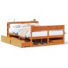 Cadre de lit sans matelas cire marron 120x200cm bois pin massif 
