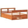Cadre de lit sans matelas cire marron 120x200cm bois pin massif 