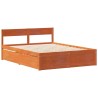 Cadre de lit sans matelas cire marron 120x200cm bois pin massif 