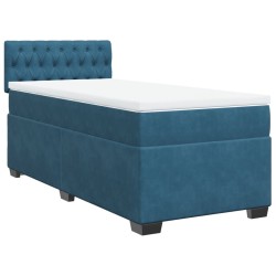 Sommier à lattes de lit avec matelas Bleu foncé 90x190 cm 