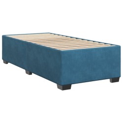 Sommier à lattes de lit avec matelas Bleu foncé 90x190 cm 