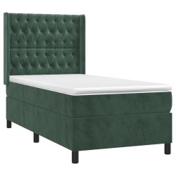 Sommier à lattes de lit et matelas Vert foncé 80x200 cm Velours 